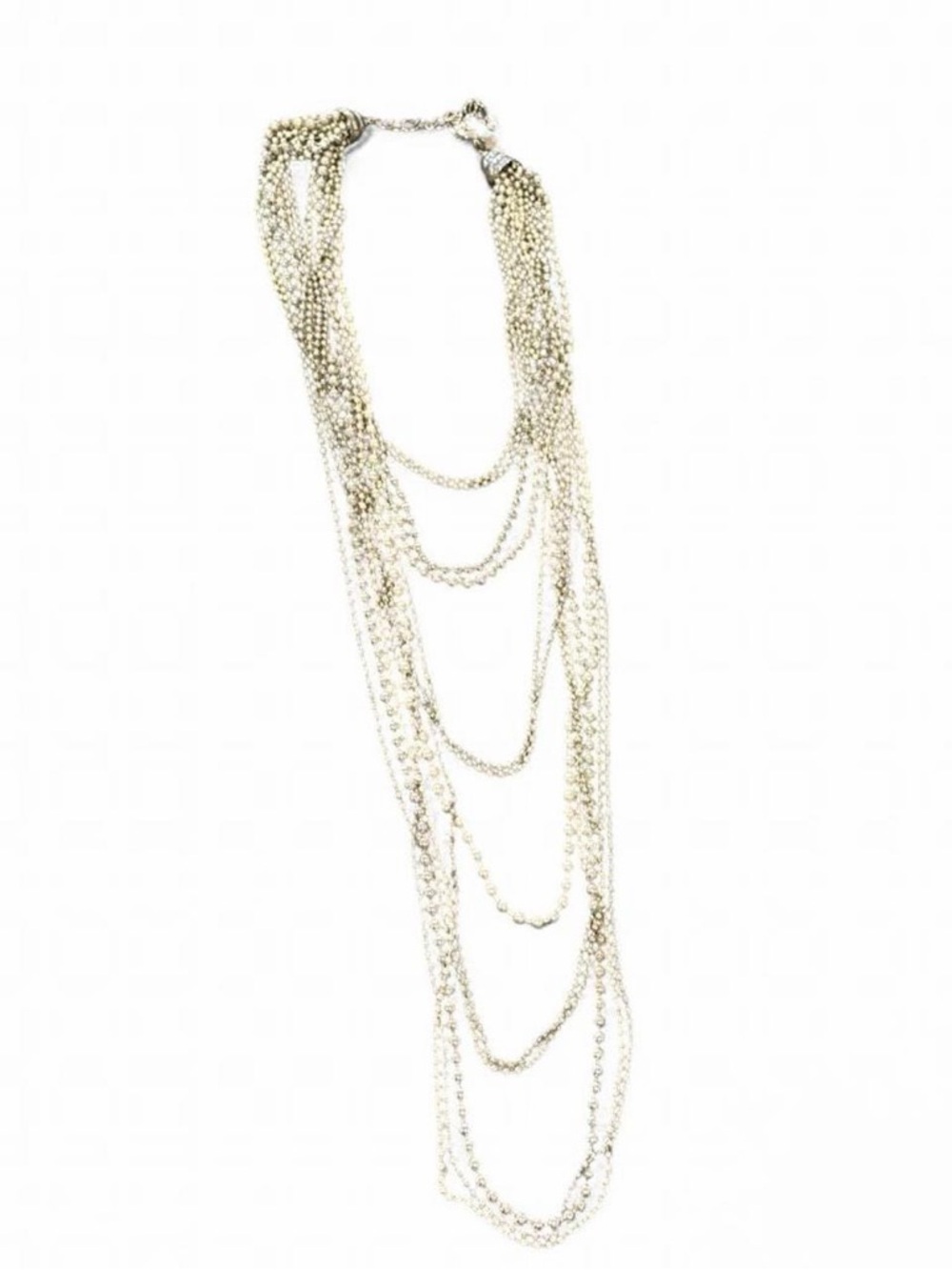 Chico's Silver tone Layered Multi-Strand Necklace 19”